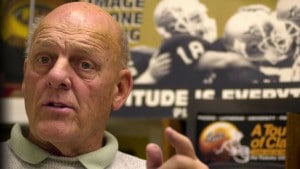 Pacific Lutheran football coach Frosty Westering in his office in Tacoma, Wash. in 2001. (AP Images)